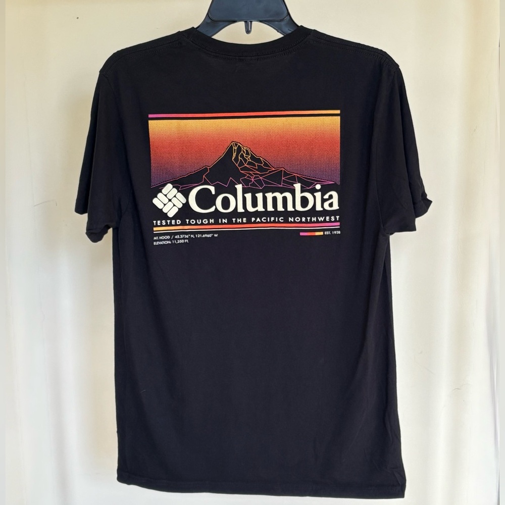 Columbia Men's Mt Hood Classic Black Tee Medium